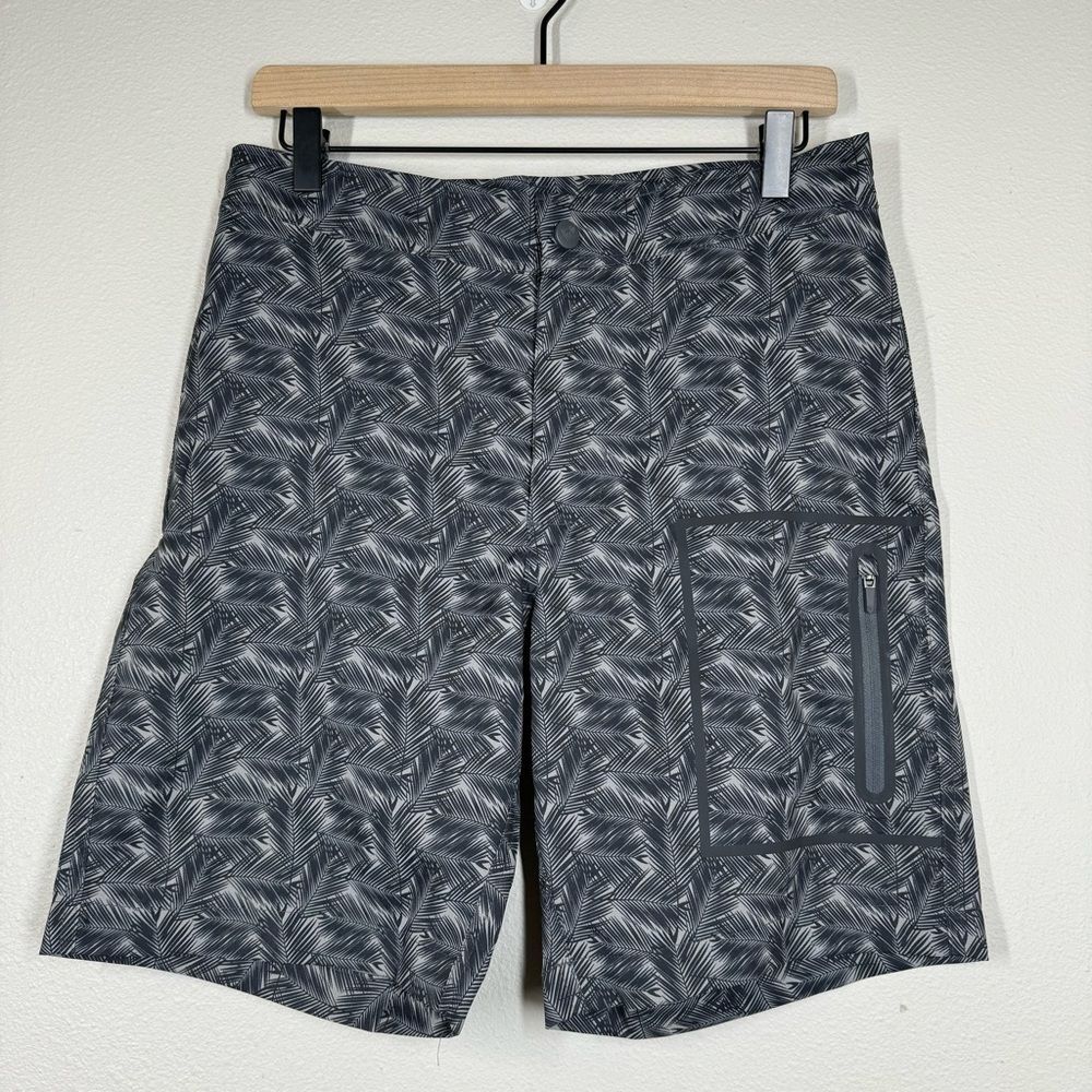 Mack Weldon Black Gray Palm Leaf Shorts Athleisure Outdoors Mens Size 29/30